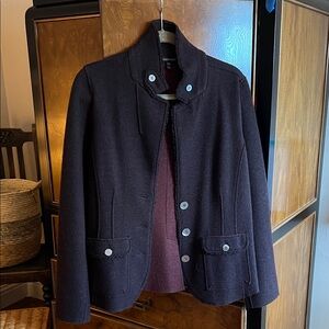 Eileen Fisher Dark Burgundy Brown Military Jacket